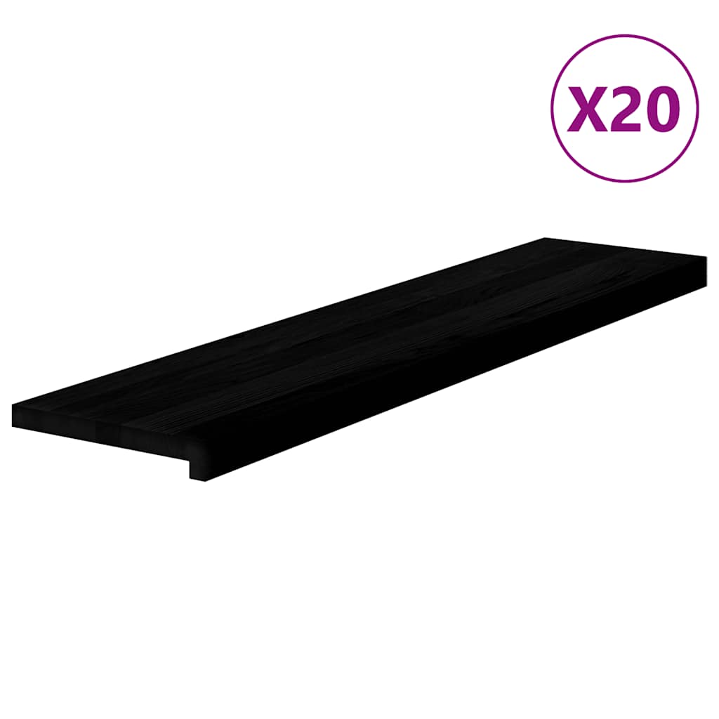 Gazišta stepenice 20 kom tamnosmeđi 110x25x2 cm masivna hrast