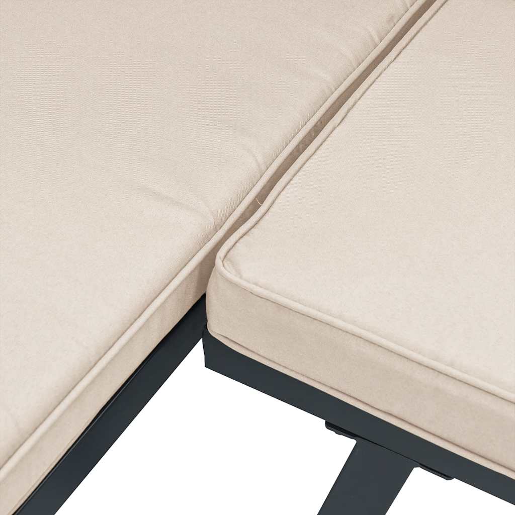 4-dijelni set vrtnih sofa s jastucima čelik obložen prahom crni