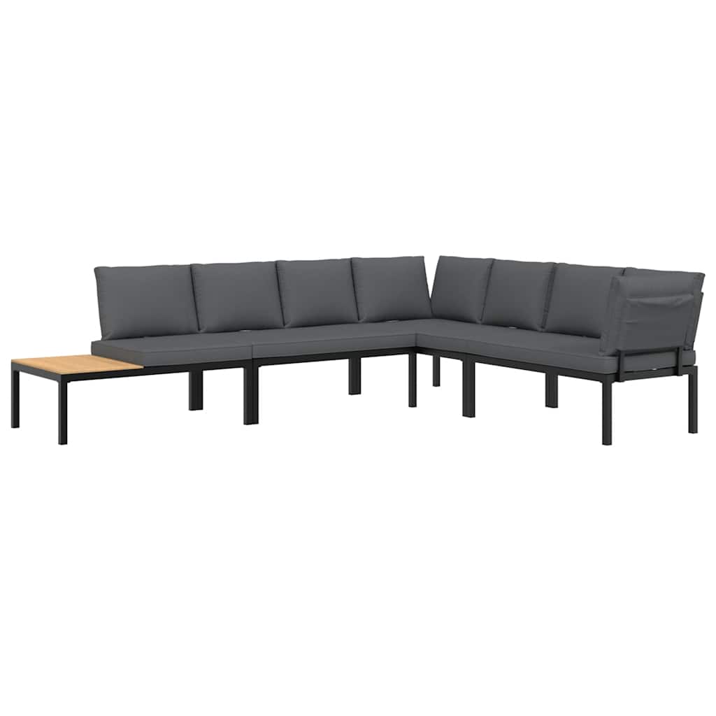 4-dijelni set vrtnih sofa s jastucima crni aluminijski