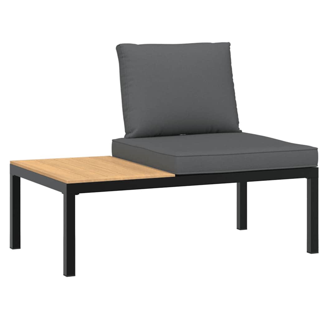 2-dijelni set vrtnih sofa s jastucima crni aluminijski