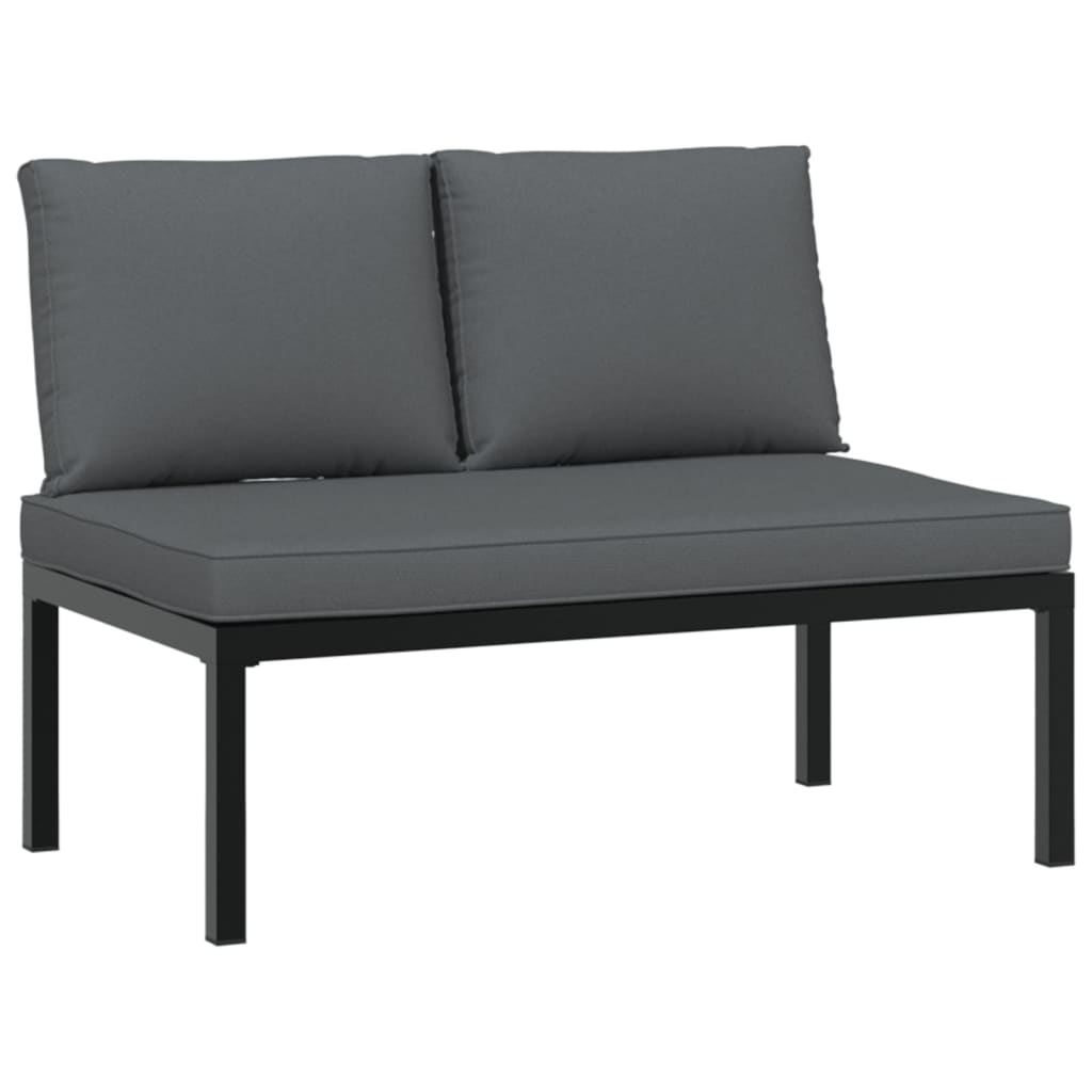 2-dijelni set vrtnih sofa s jastucima crni aluminijski