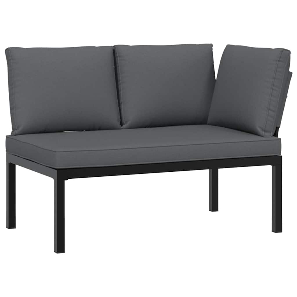 4-dijelni set vrtnih sofa s jastucima crni aluminijski