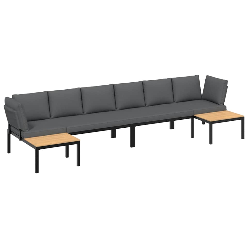 4-dijelni set vrtnih sofa s jastucima crni aluminijski