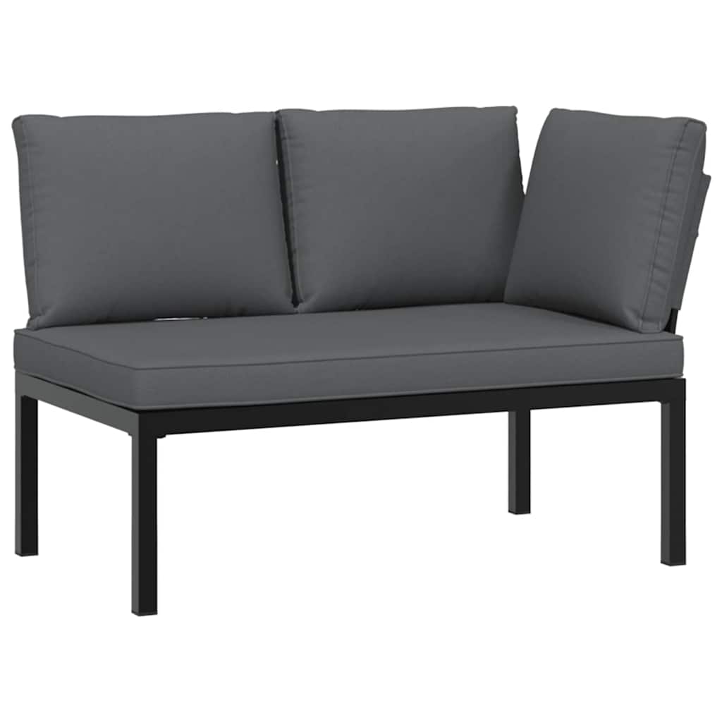 4-dijelni set vrtnih sofa s jastucima crni aluminijski
