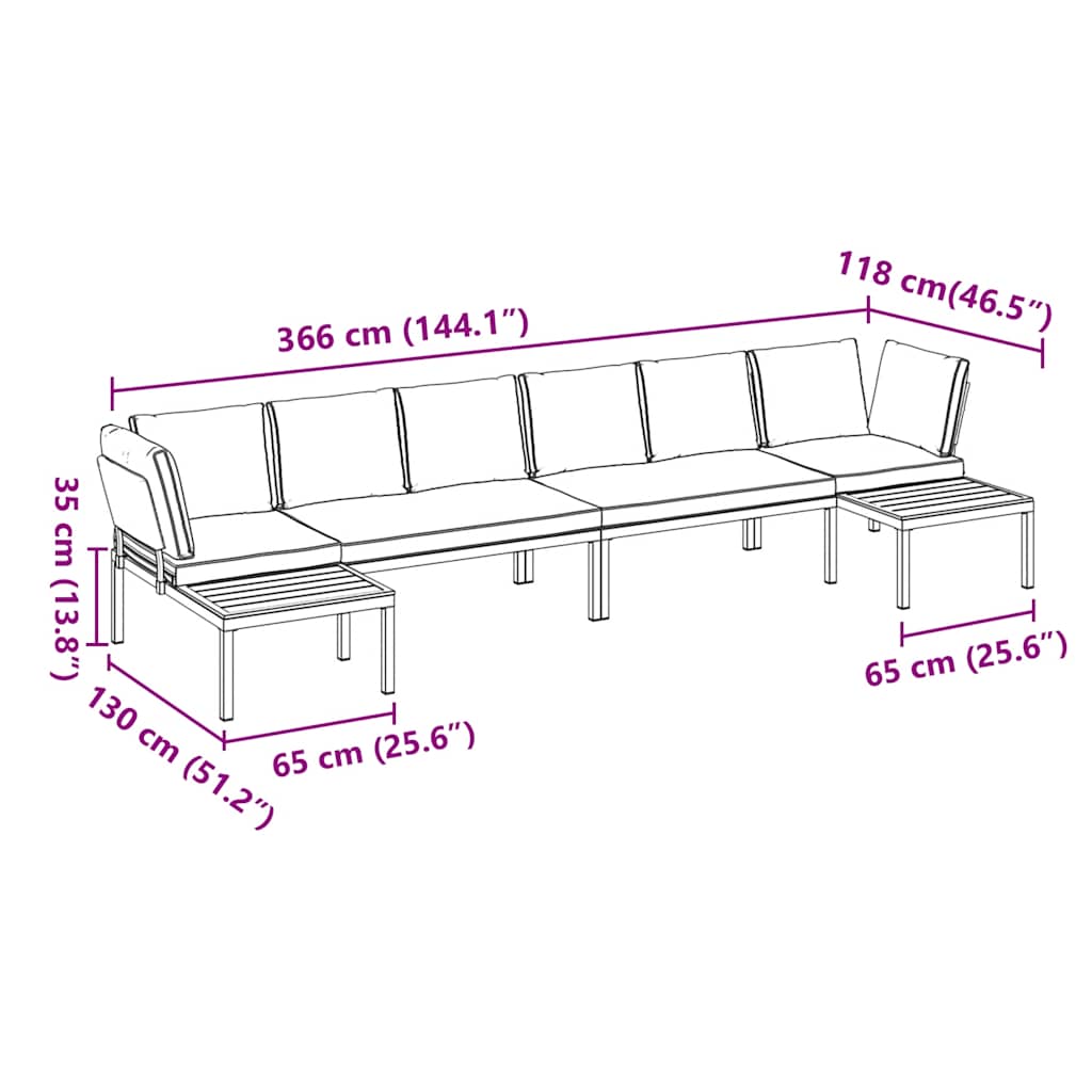 4-dijelni set vrtnih sofa s jastucima crni aluminijski