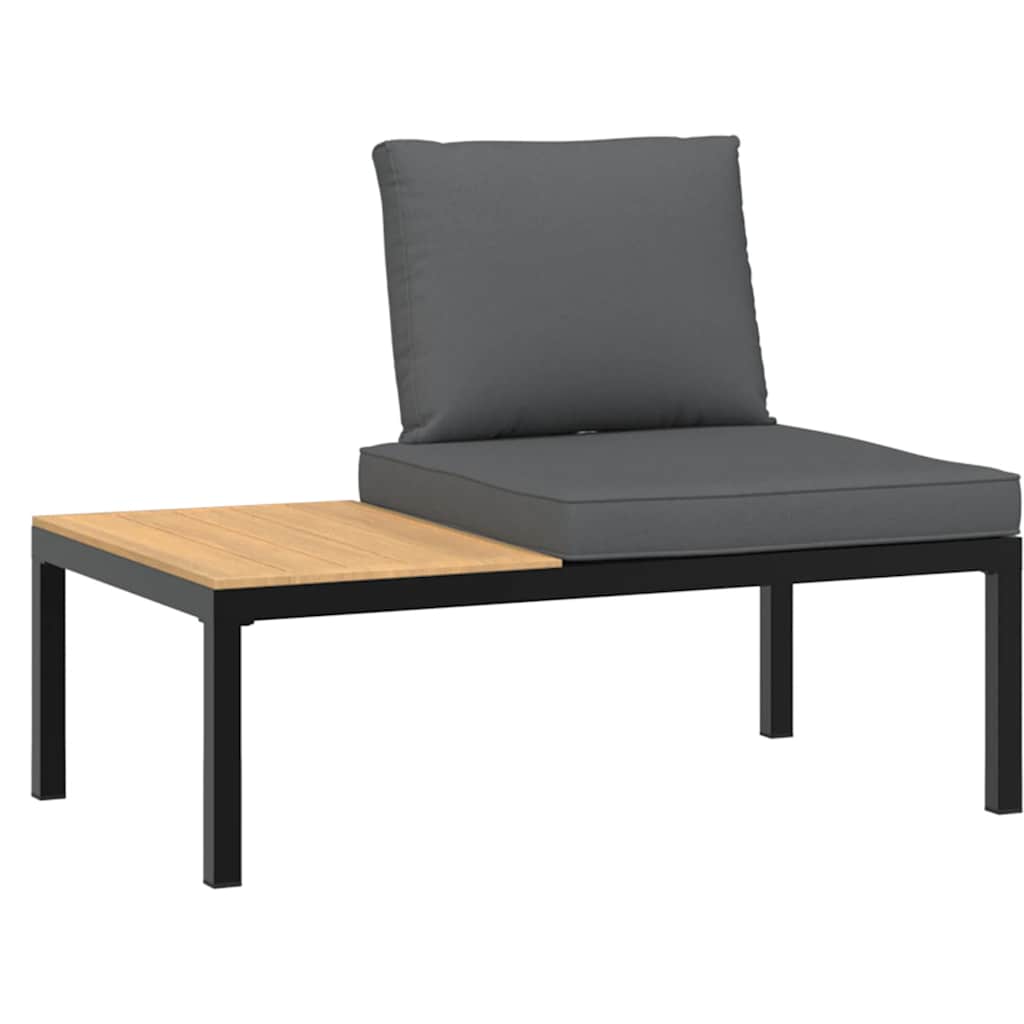 3-dijelni set vrtnih sofa s jastucima crni aluminijski