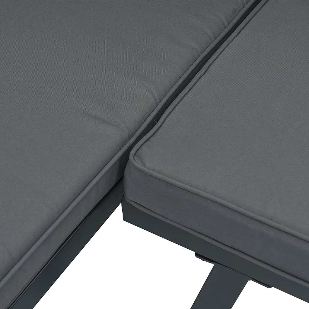 3-dijelni set vrtnih sofa s jastucima crni aluminijski