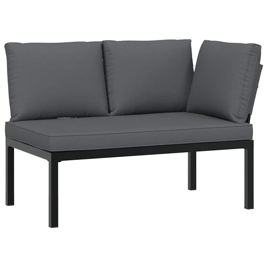 4-dijelni set vrtnih sofa s jastucima crni aluminijski