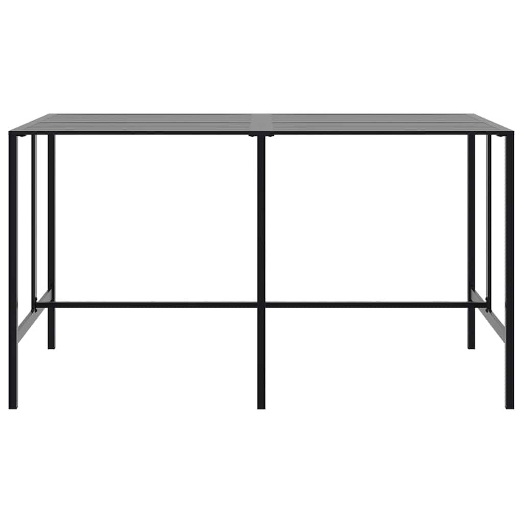 9-dijelni vrtni barski set crni od čelika obloženog prahom