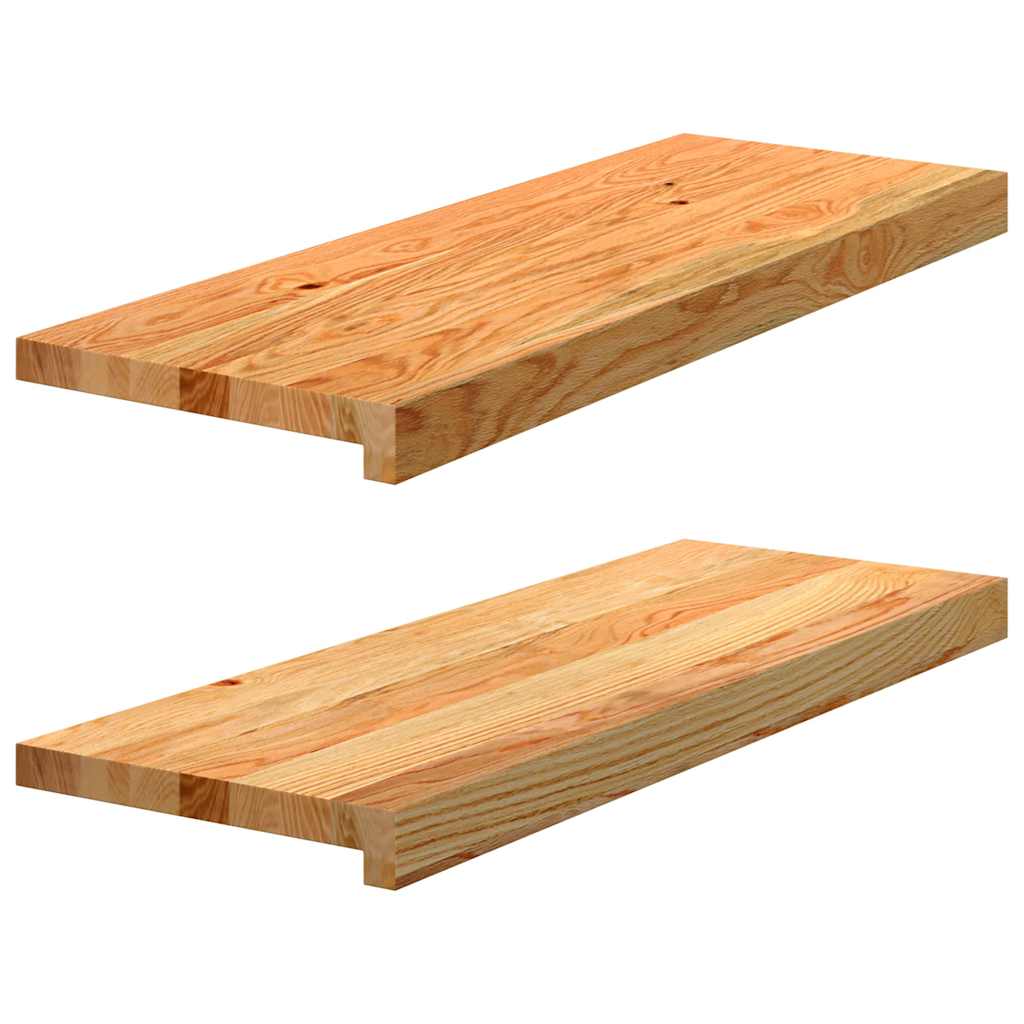 Gazišta stepenice 2 kom svjetlosmeđi 70x25x2 cm masivna hrast