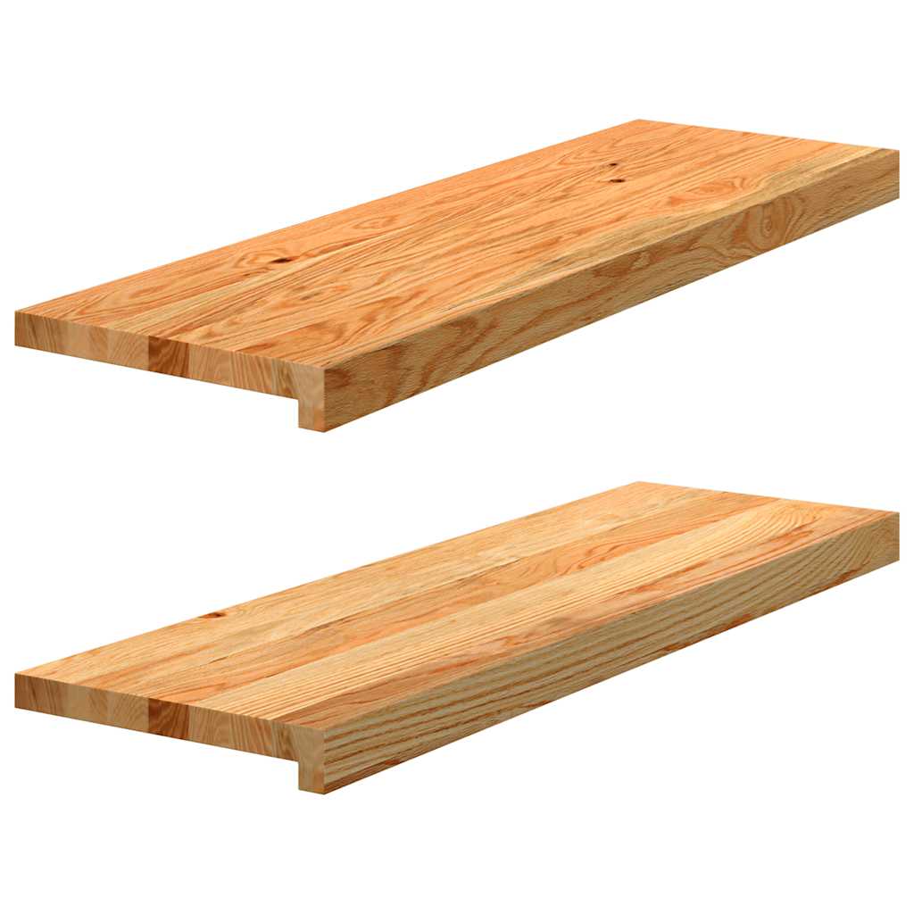 Gazišta stepenice 2 kom svjetlosmeđi 80x30x2 cm masivna hrast