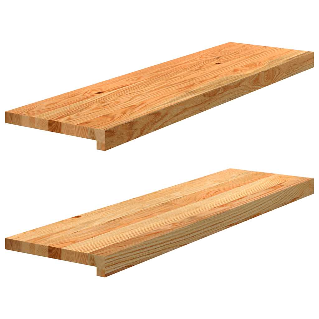 Gazišta stepenice 2 kom svjetlosmeđi 90x30x2 cm masivna hrast