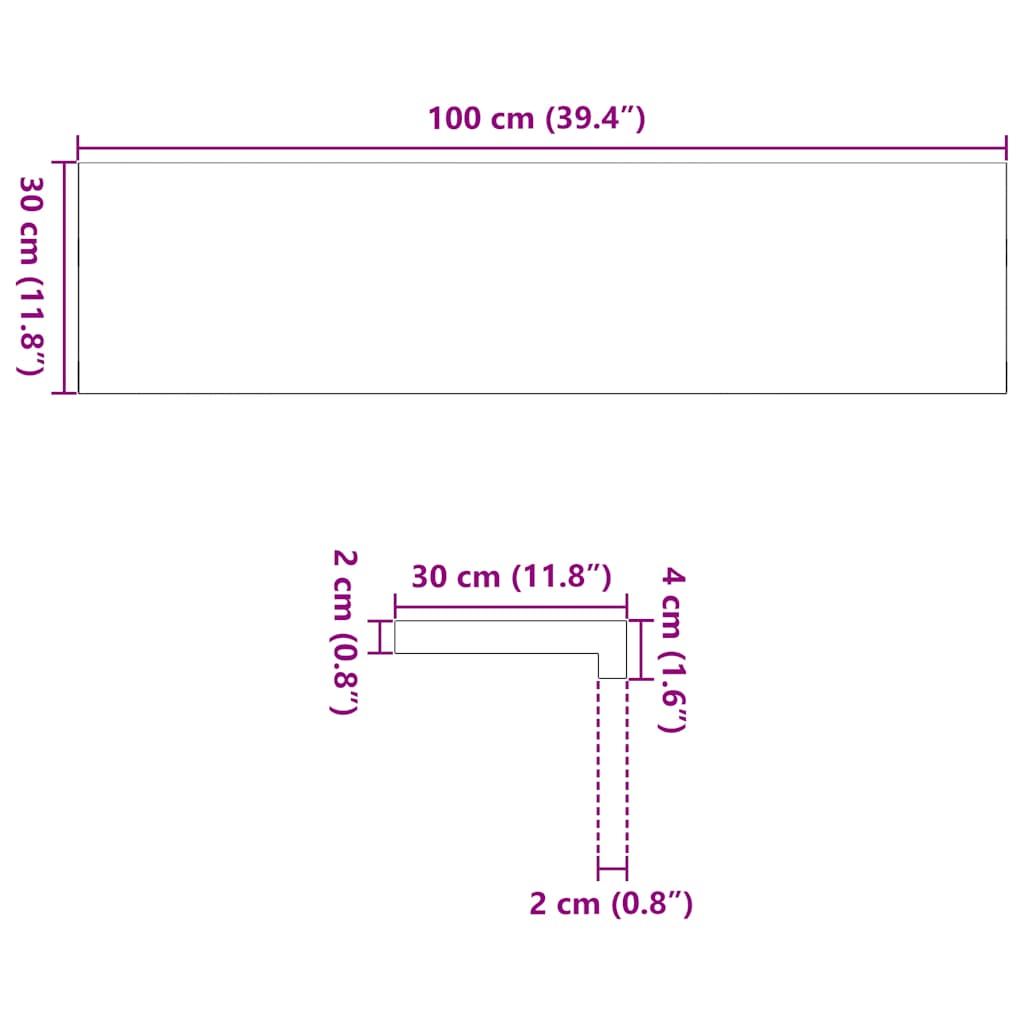 Gazišta stepenice 2 kom tamnosmeđi 100x30x2 cm masivna hrast