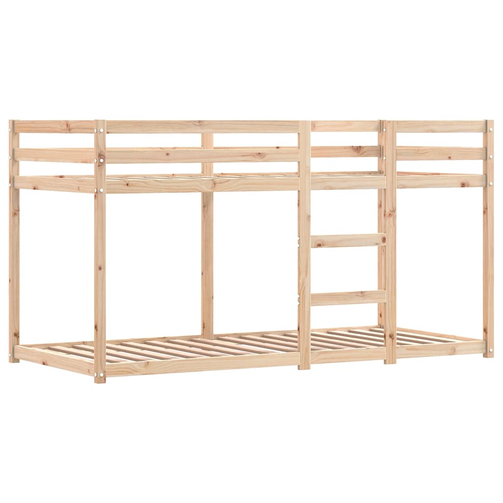 Krevet na kat sa zavjesama plavi 90 x 200 cm od borovine
