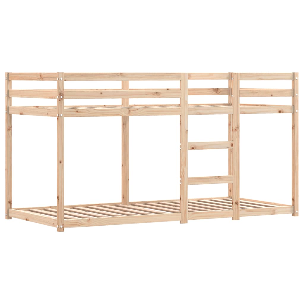 Krevet na kat sa zavjesama plavi 90 x 200 cm od borovine