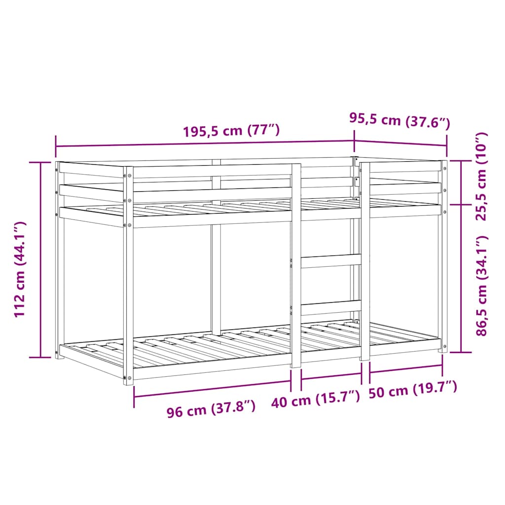 Krevet na kat sa zavjesama ružičasti 90x190 cm od borovine