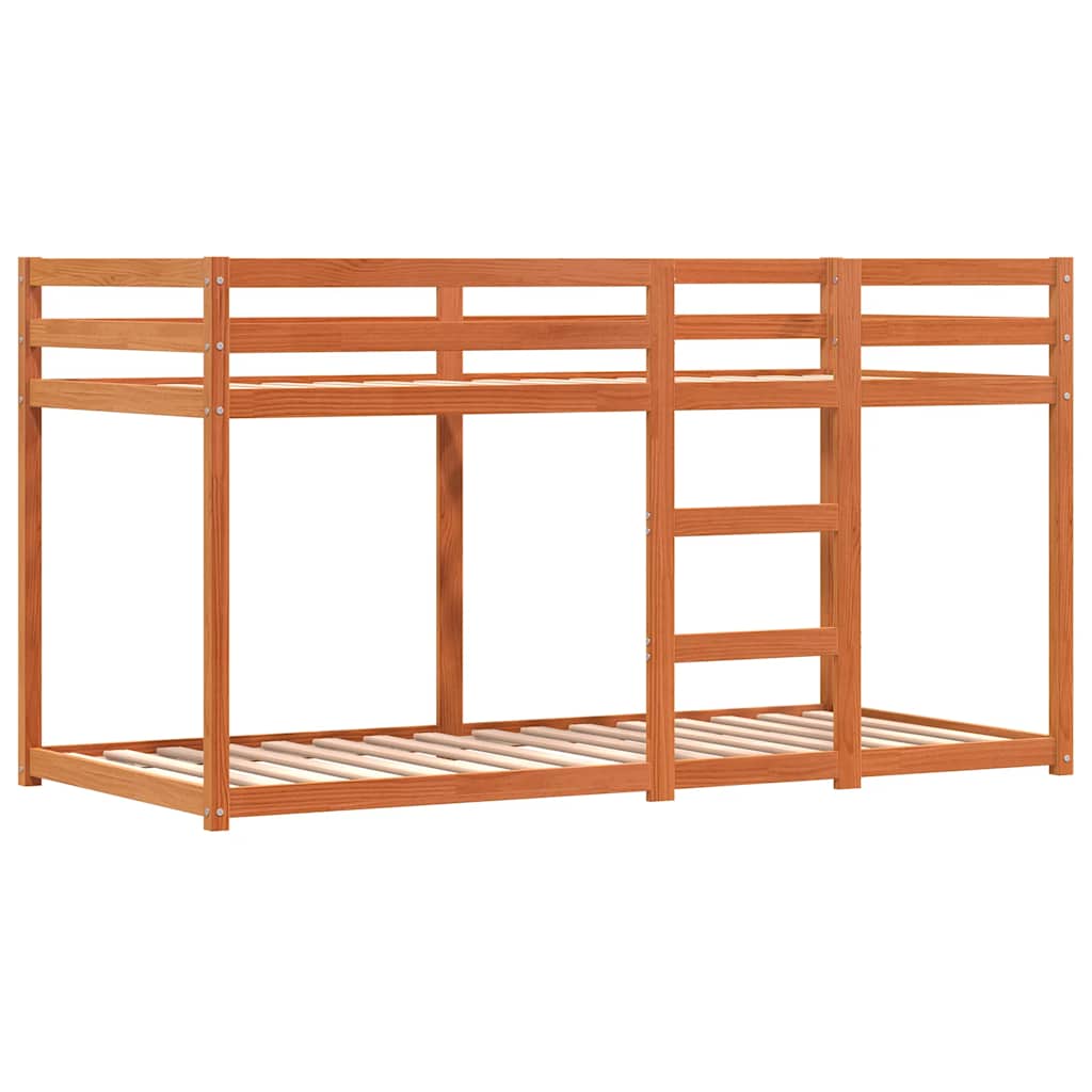 Krevet na kat sa zavjesama bijelo-crni 90 x 190 cm od borovine