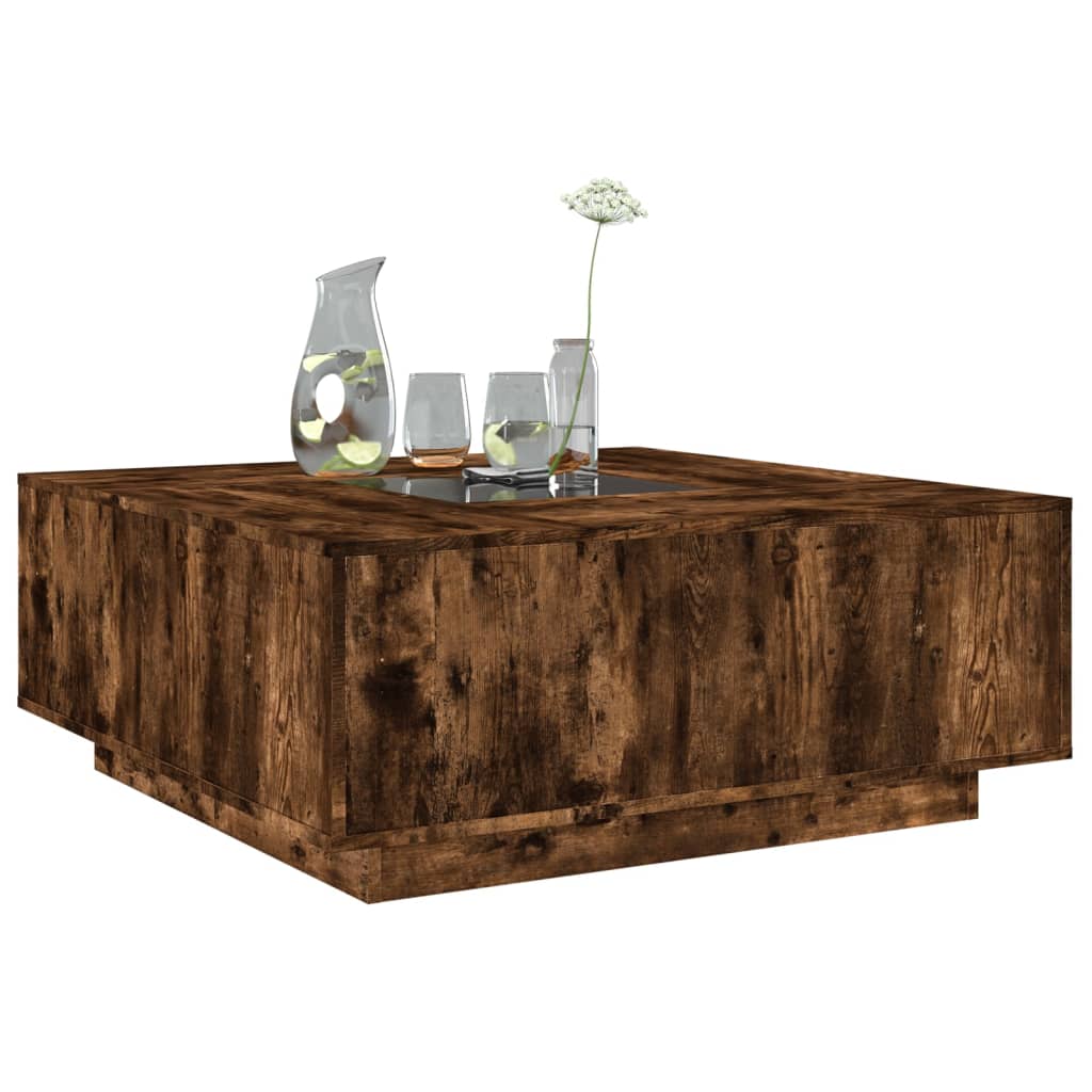 Stolić s beskonačnim LED svjetlima boja hrasta 100x100x40 cm