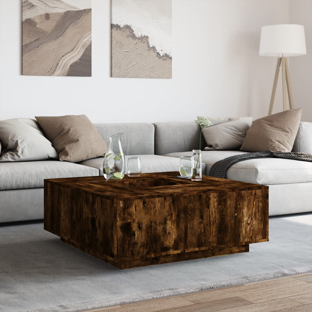 Stolić za kavu boja hrasta 100 x 100 x 40 cm konstruirano drvo