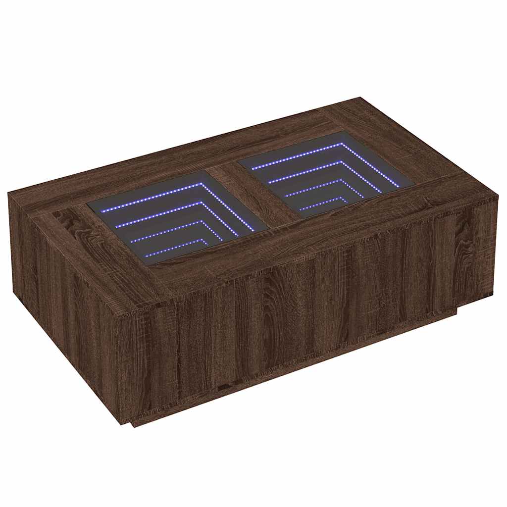 Stolić s beskonačnim LED svjetlima boja hrasta 116x69x40 cm