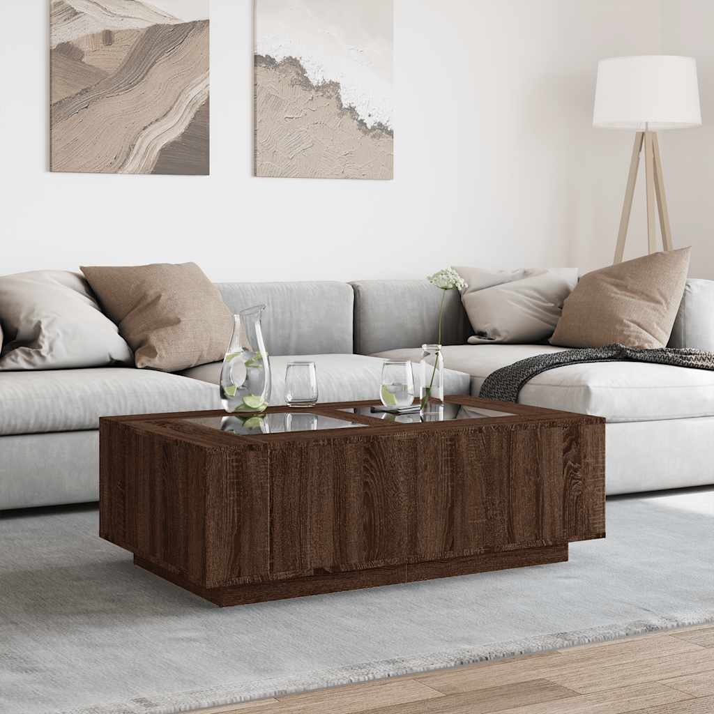 Stolić s beskonačnim LED svjetlima boja hrasta 116x69x40 cm