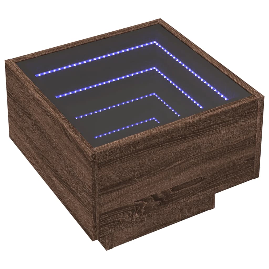 Noćni ormarić s beskonačnim LED boja smeđeg hrasta 40x40x30 cm