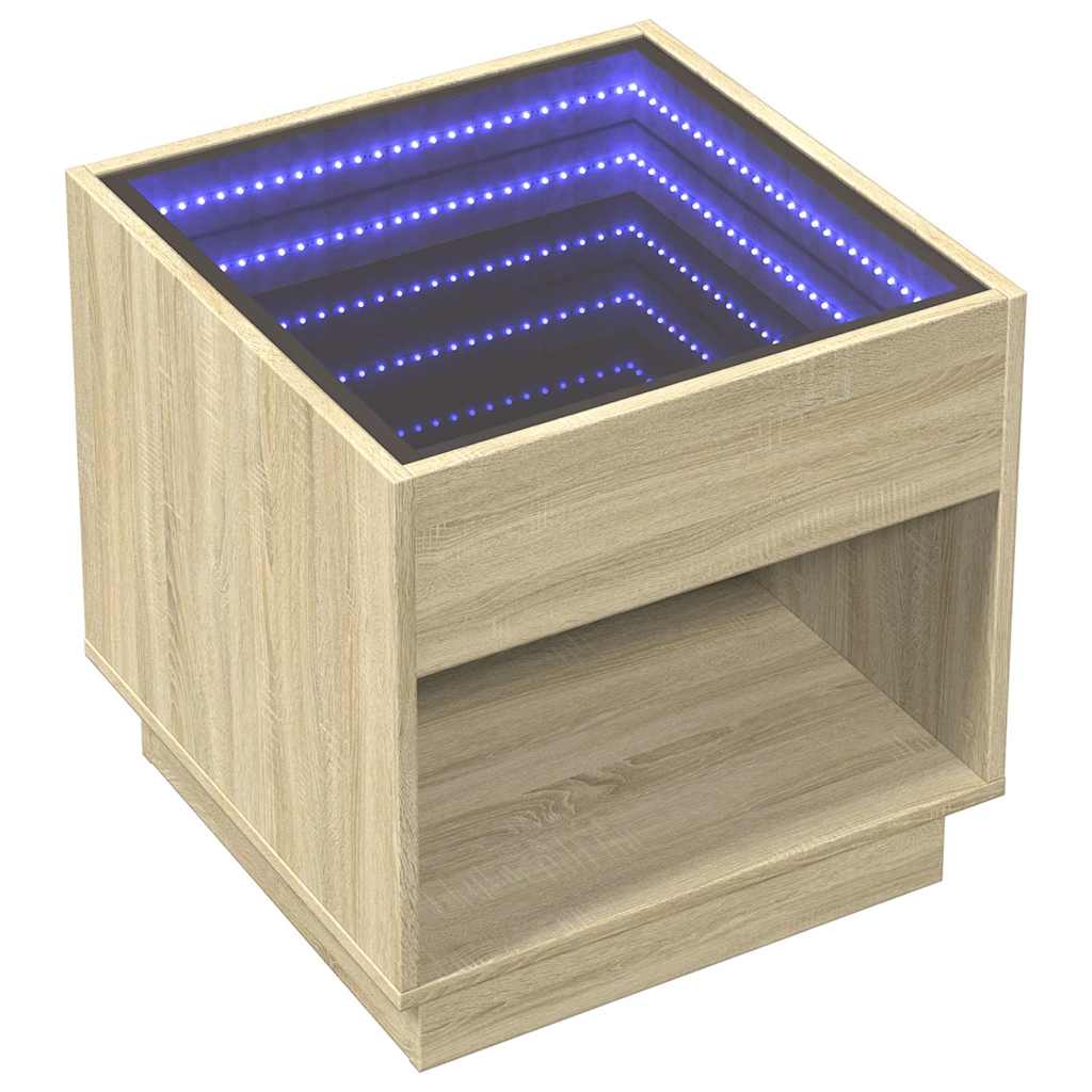 Noćni ormarić s beskonačnim LED boja hrasta sonome 50x50x50 cm