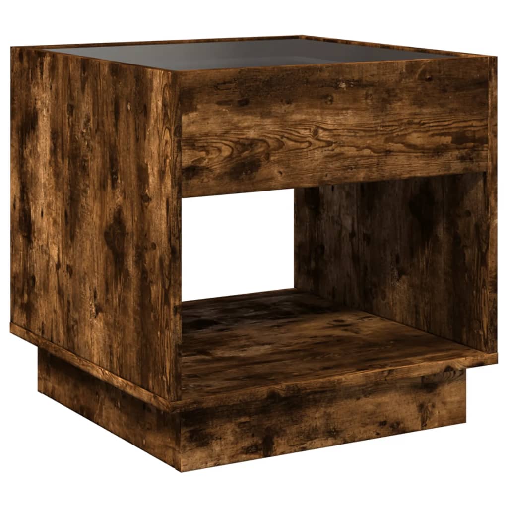 Noćni ormarić s beskonačnim LED boja hrasta 50x50x50 cm