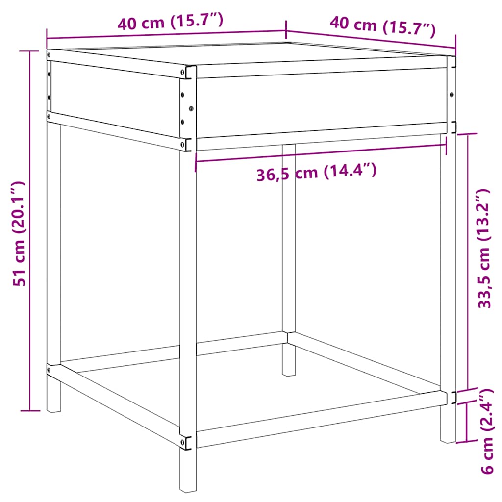 Noćni ormarić s beskonačnim LED svjetlima crni 40 x 40 x 51 cm