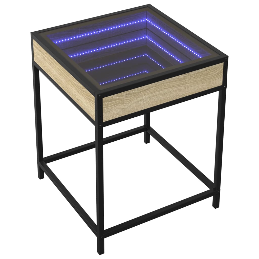 Noćni ormarić s beskonačnim LED boja hrasta 40 x 40 x 51 cm