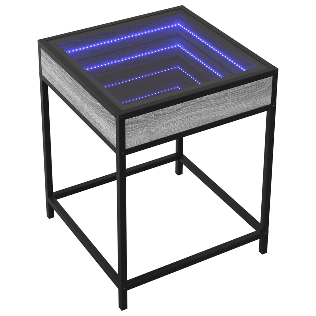 Noćni ormarić s beskonačnim LED boja hrasta 40 x 40 x 51 cm