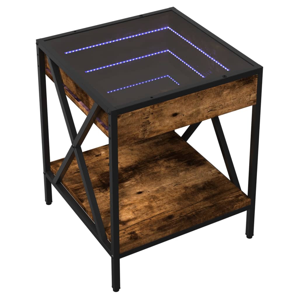 Noćni ormarić s beskonačnim LED boja hrasta 40x40x49 cm