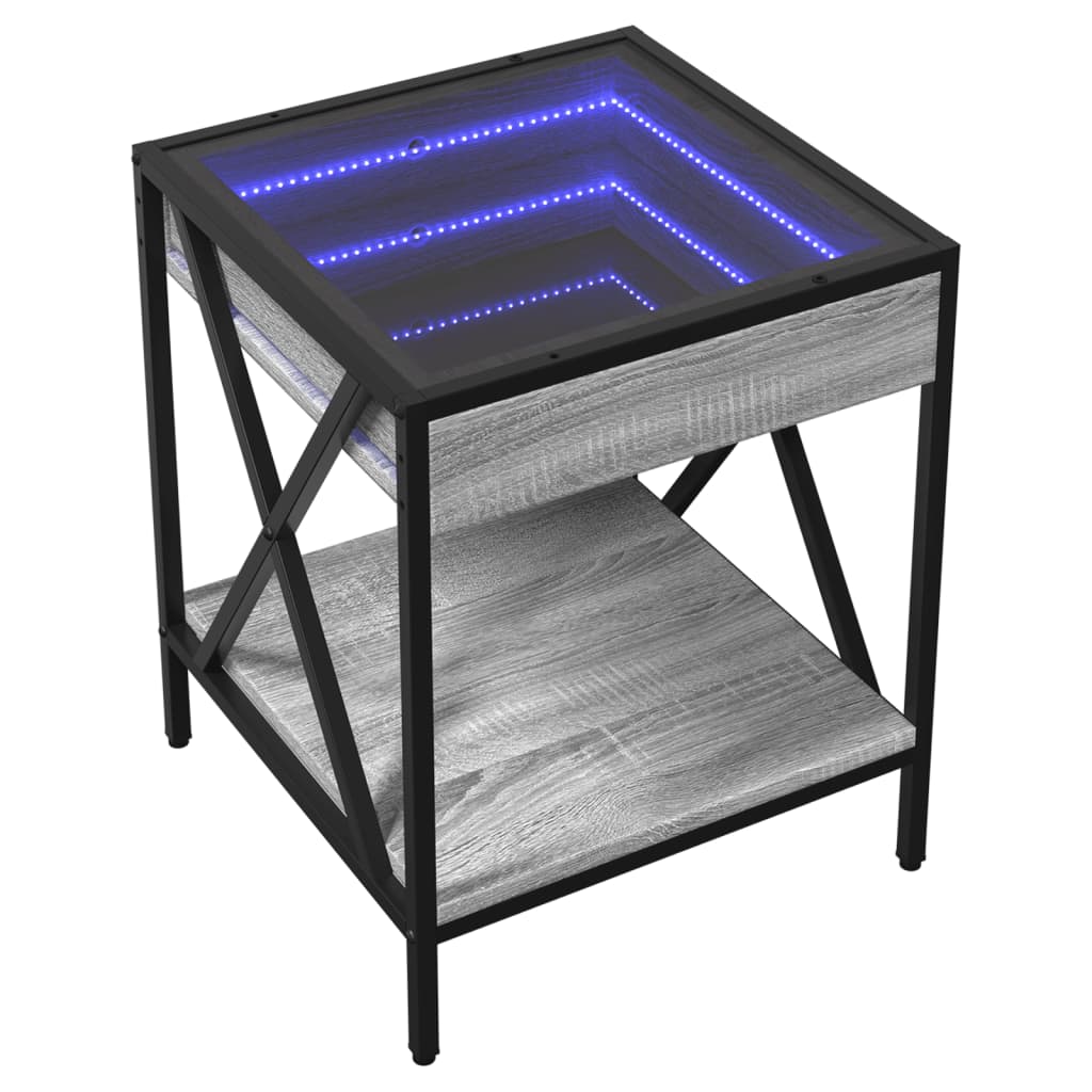 Noćni ormarić s beskonačnim LED boja hrasta 40x40x50 cm