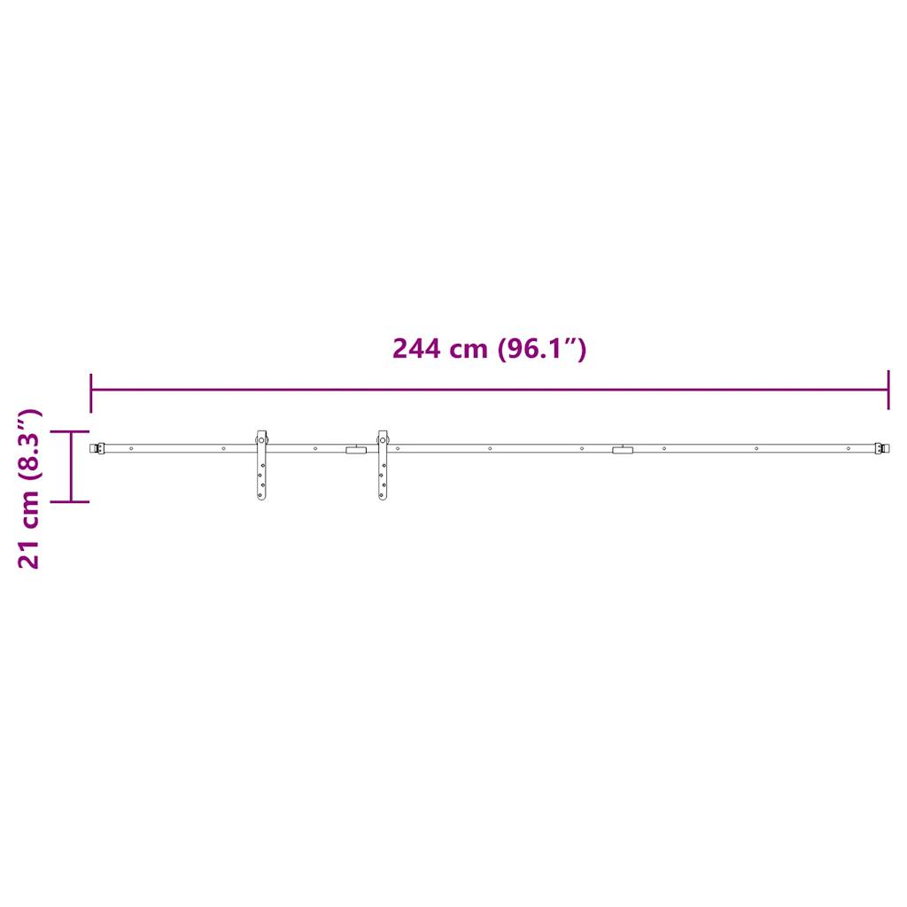 Komplet kliznih vrata ormarića 244 cm ugljični čelik