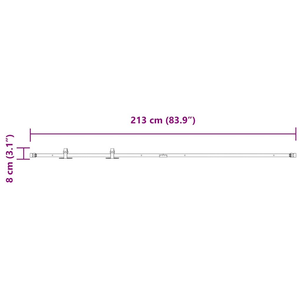 Komplet kliznih vrata ormarića 213 cm ugljični čelik
