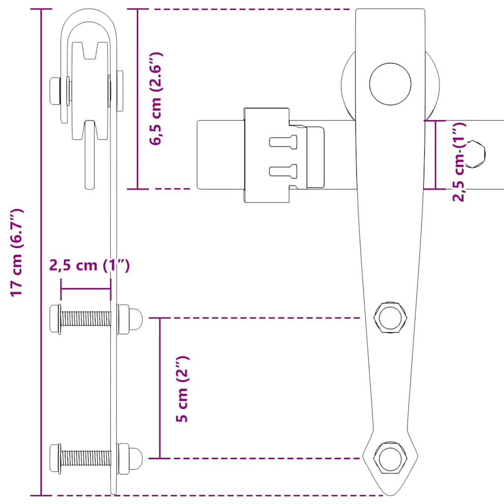 Komplet kliznih vrata ormarića 213 cm ugljični čelik