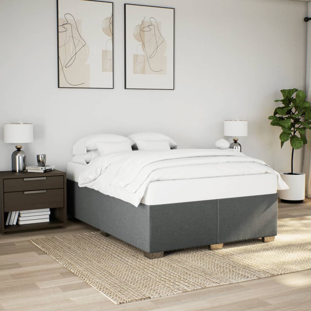 Okvir za krevet bez madraca tamnosivi 140 x 190 cm od tkanine