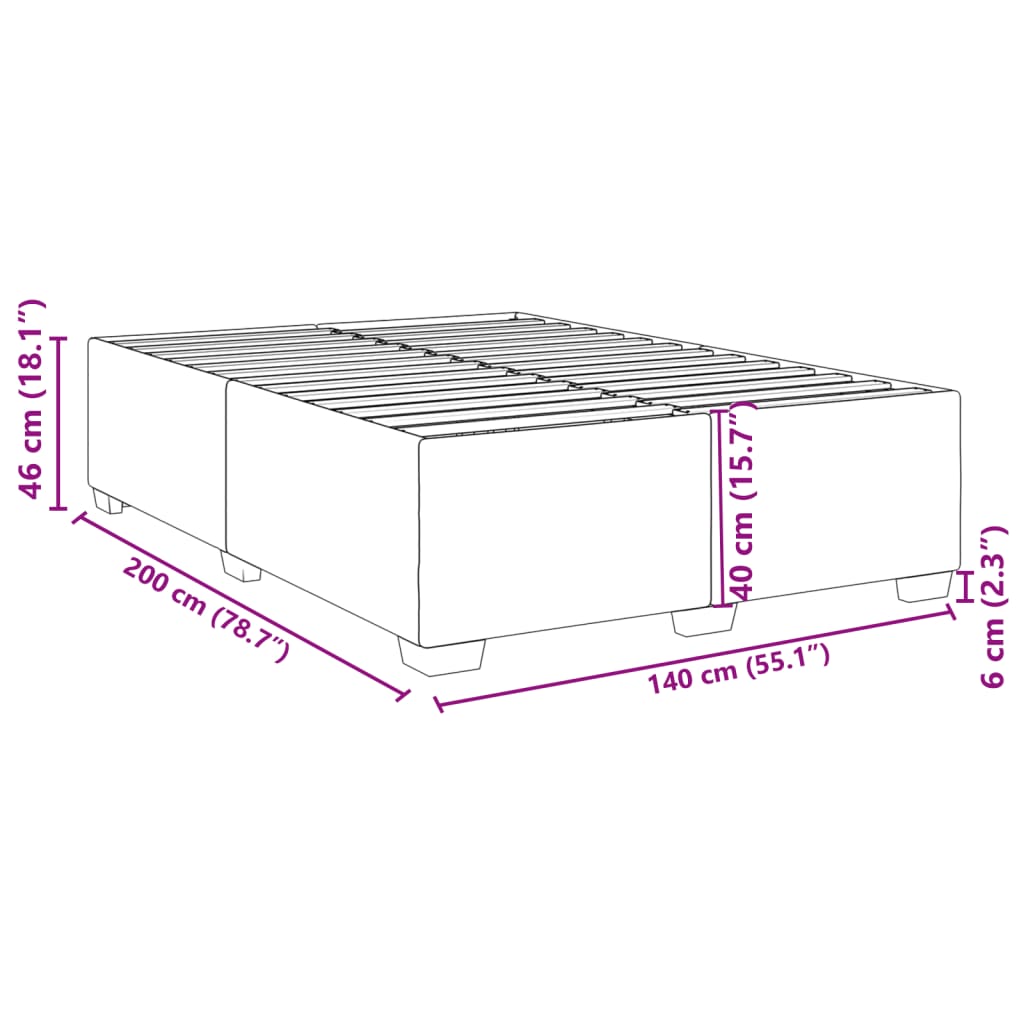 Okvir za krevet sivi 140x200 cm od umjetne kože