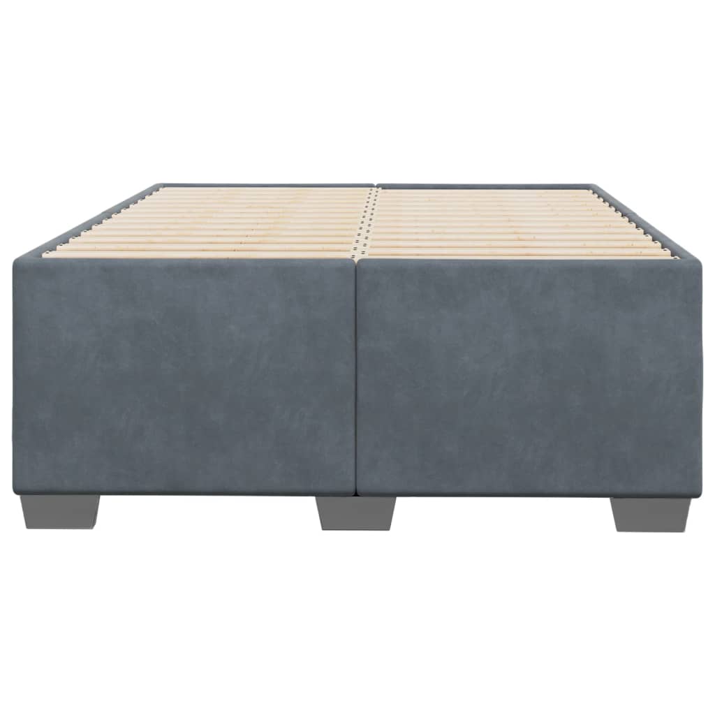 Okvir kreveta bez madraca tamnosiva 120x190 cm baršunasti
