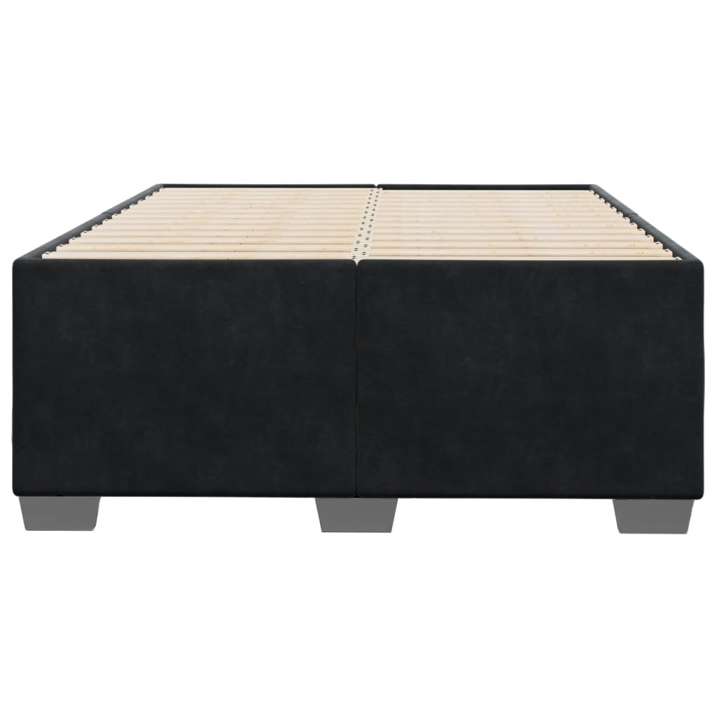 Okvir kreveta bez madraca crni 120 x 200 cm baršunasti