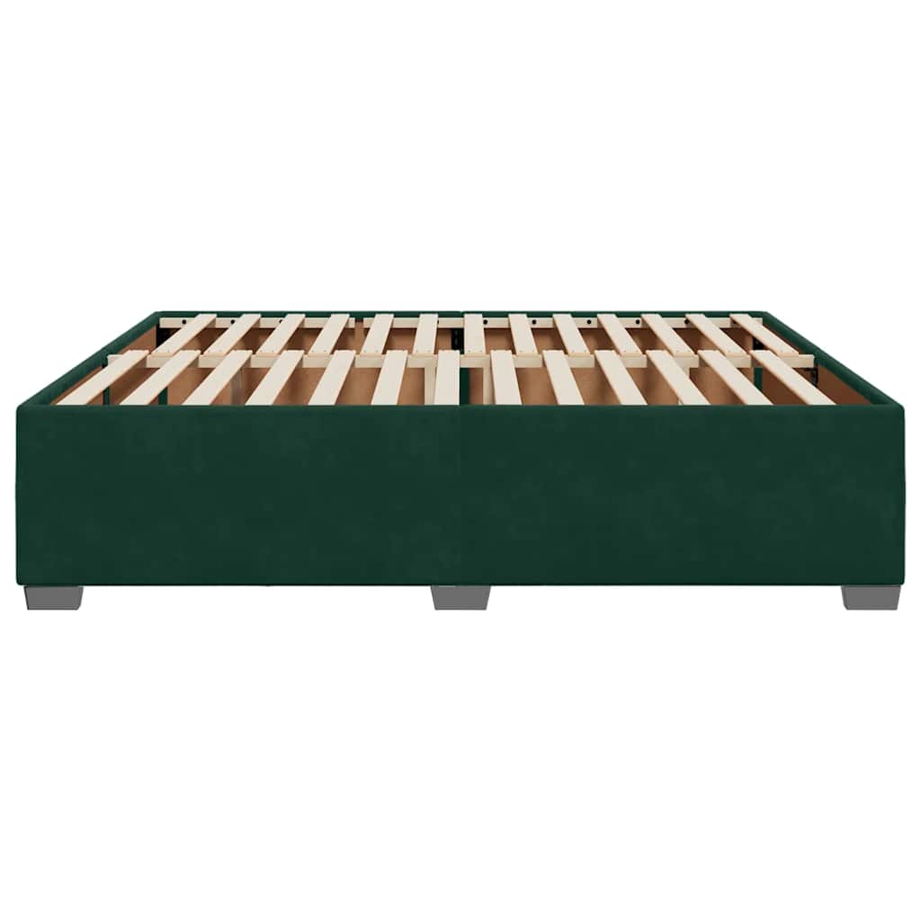Okvir za krevet bez madraca tamnozeleni 200x200 cm baršunasti