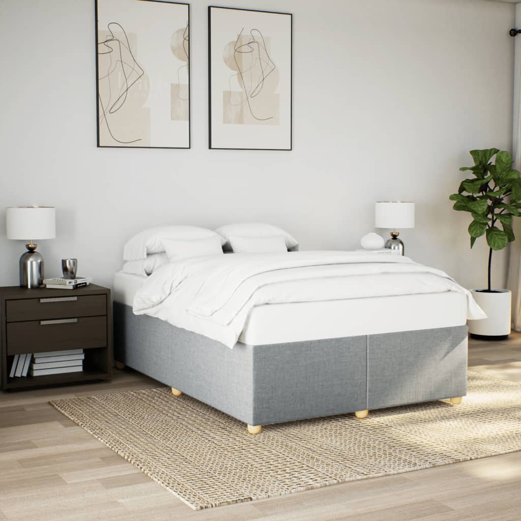 Okvir za krevet bez madraca svjetlosivi 140 x 190 cm od tkanine