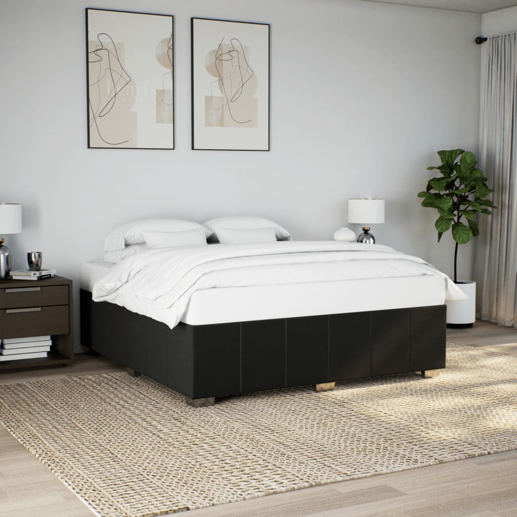 Okvir za krevet bez madraca crni 200x200 cm od tkanine