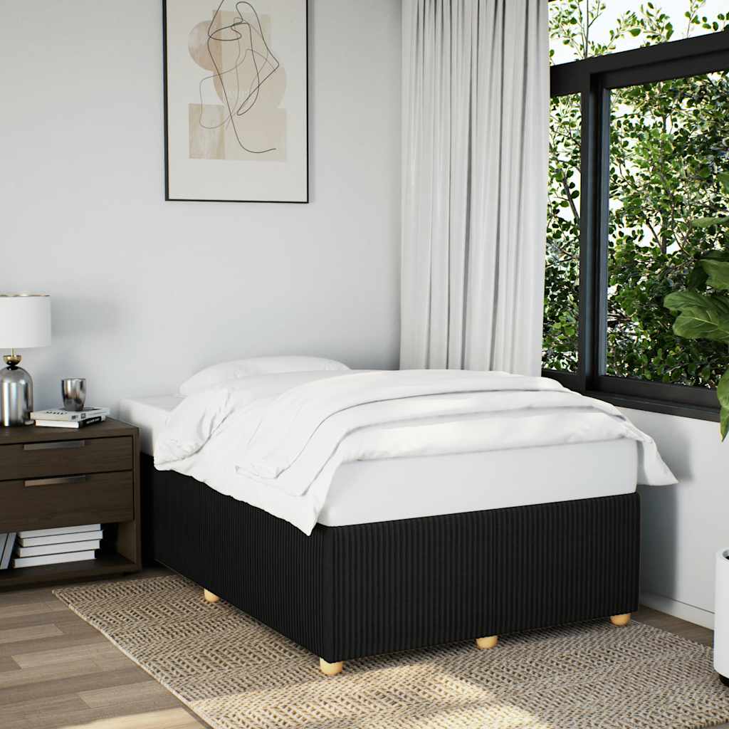 Okvir kreveta bez madraca crni 120x190 cm od tkanine