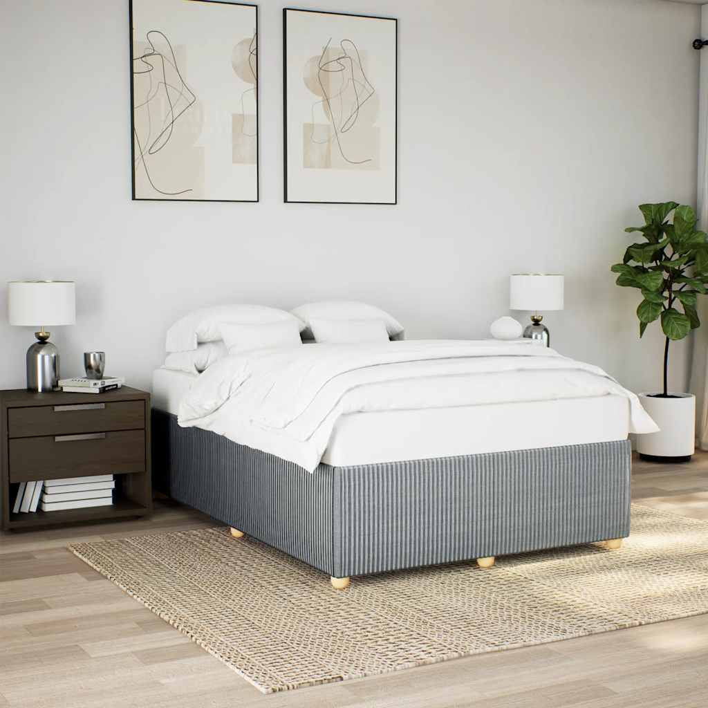 Okvir za krevet bez madraca svjetlosivi 140 x 190 cm od tkanine