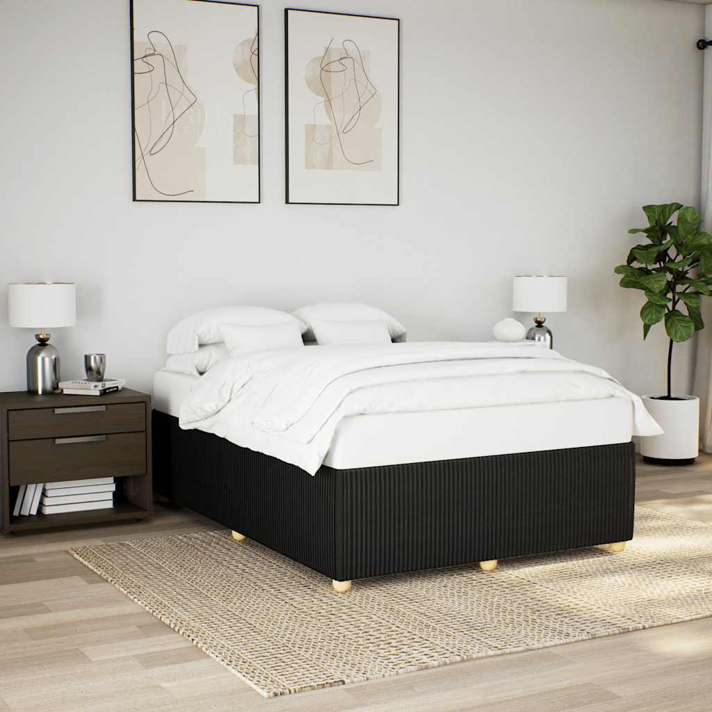 Okvir za krevet bez madraca crni 140 x 190 cm od tkanine