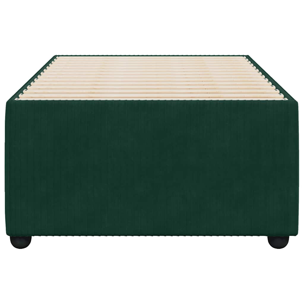 Okvir za krevet bez madraca tamnozeleni 90x190 cm baršunasti