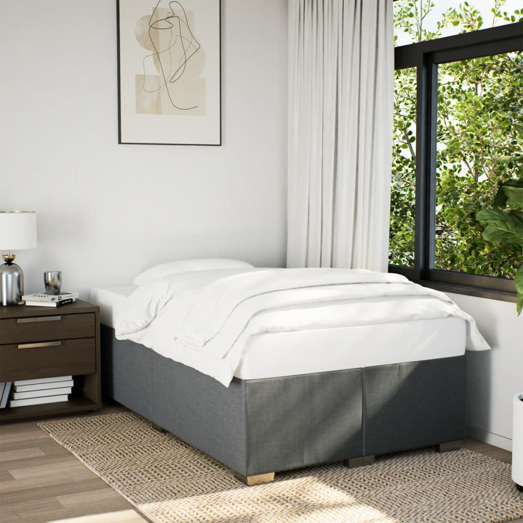 Krevet box spring s madracem tamnosivi 120 x 190 cm tkanina