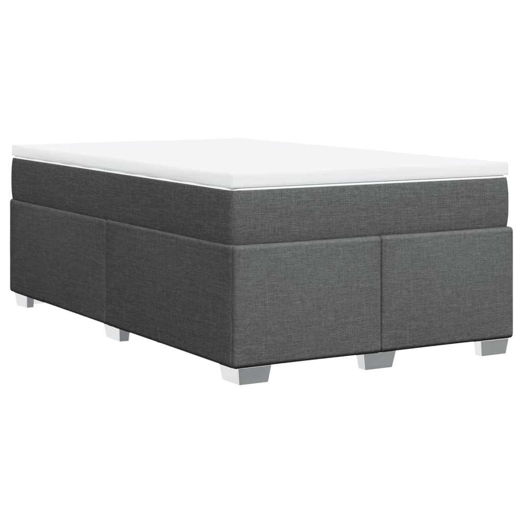 Krevet box spring s madracem tamnosivi 120 x 190 cm tkanina