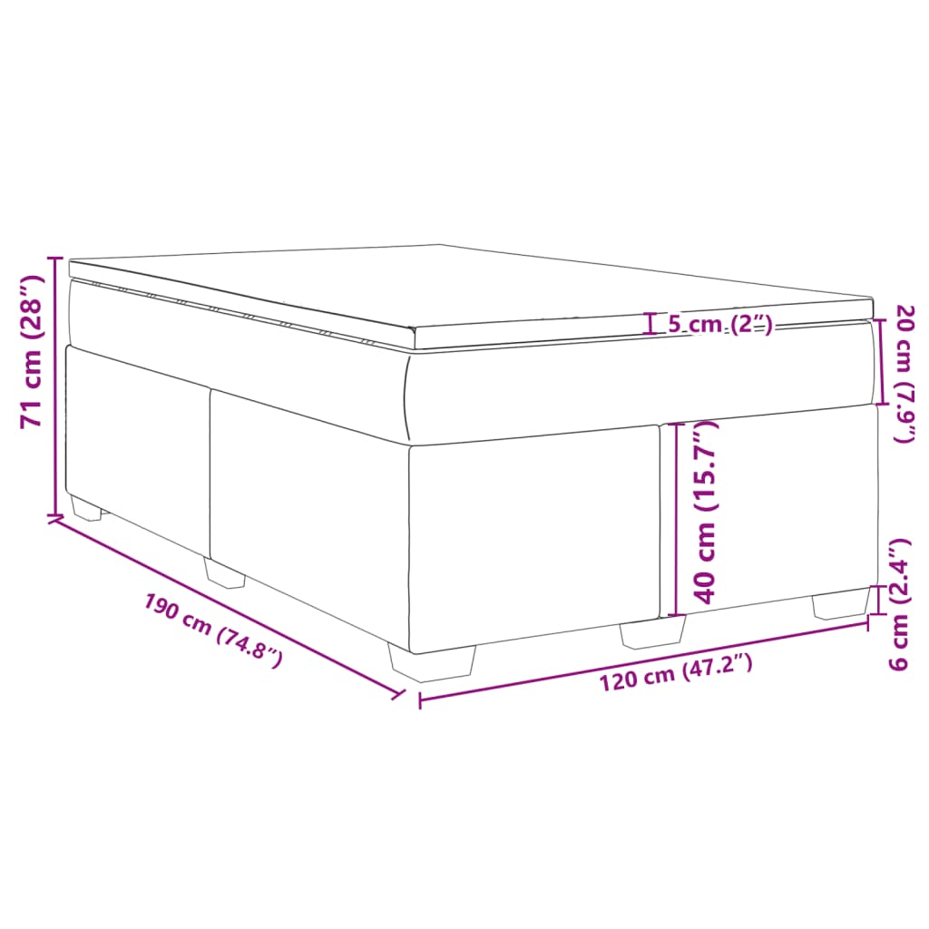Krevet box spring s madracem krem 120 x 190 cm od tkanine